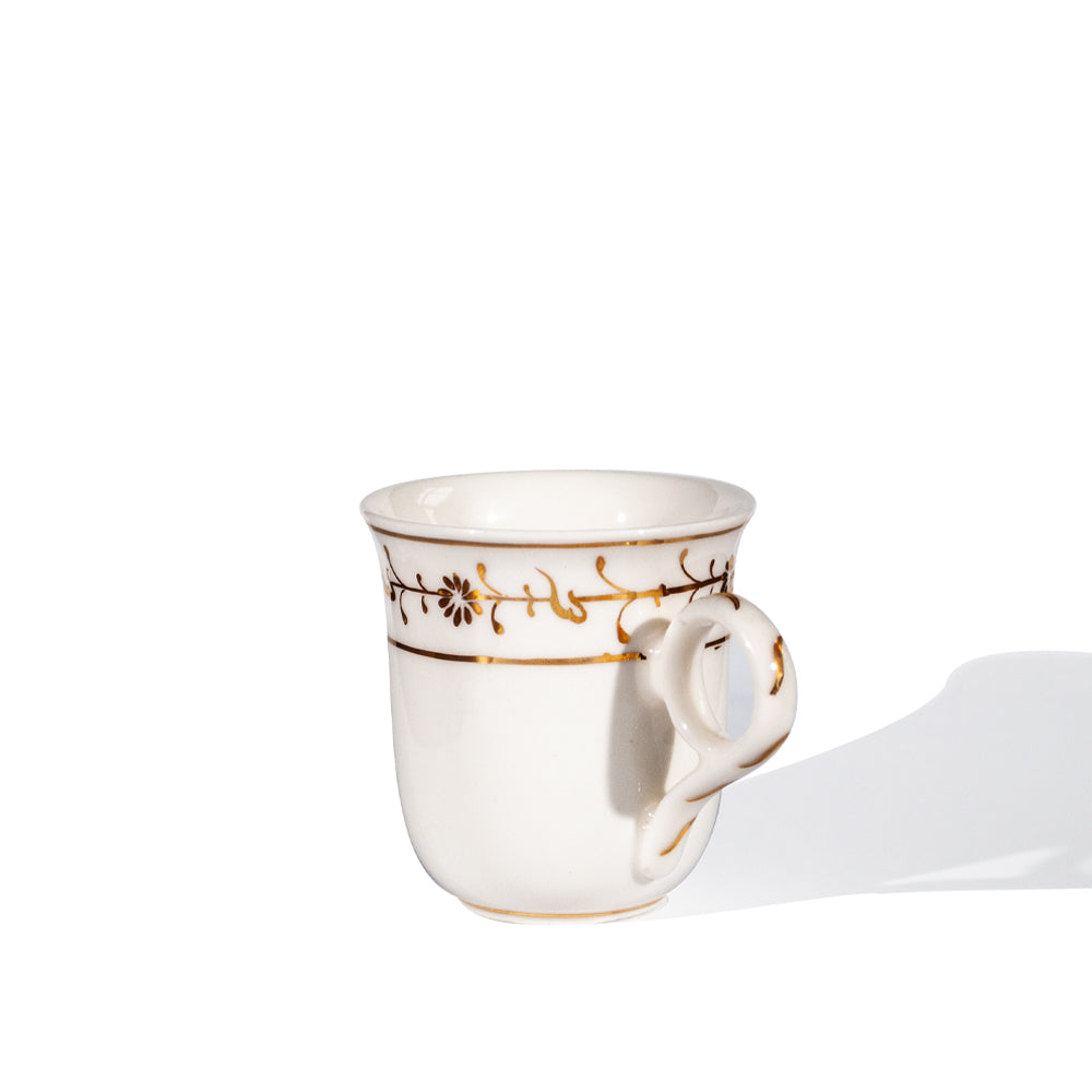 Gold Hand-Decorated Porcelain Espresso Cup – Handle
