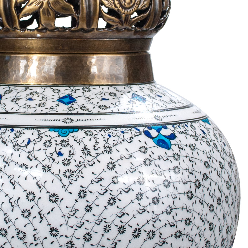 iznik ceramic copper vase golden horn pattern