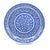 Blue-white iznik deep plate with peony flowers and rumi pattern
