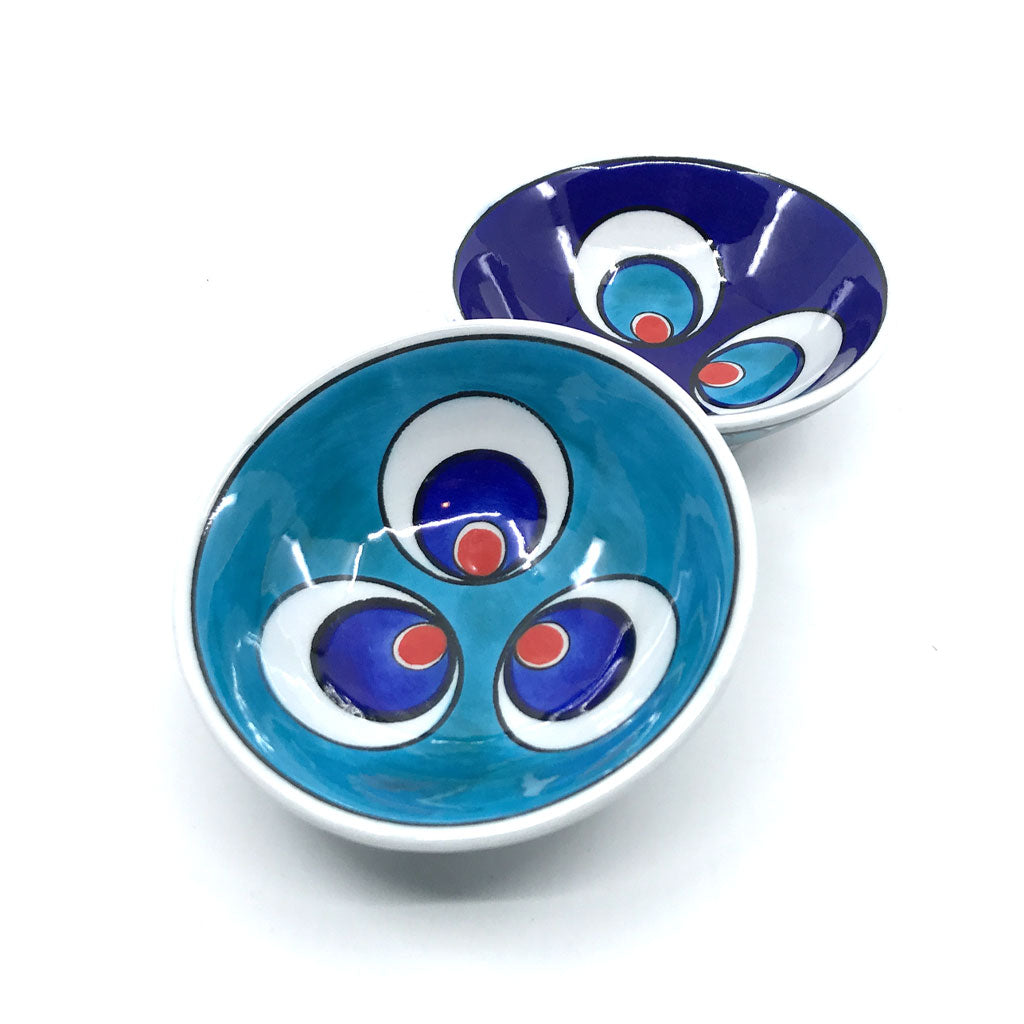 Turquoise and cobalt blue, chintamani pattern iznik bowl