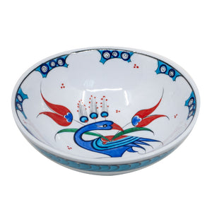 iznik style ceramic bowl with peacock design 