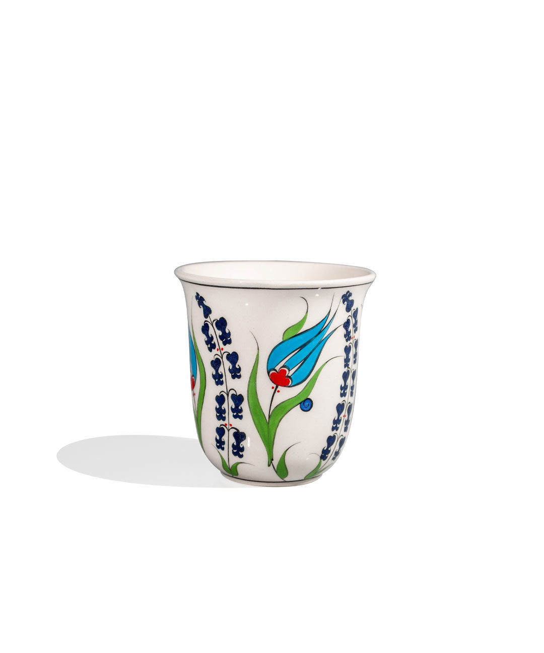 Iznik Ceramic Cup – Turquoise Tulip - Hyacinth Pattern