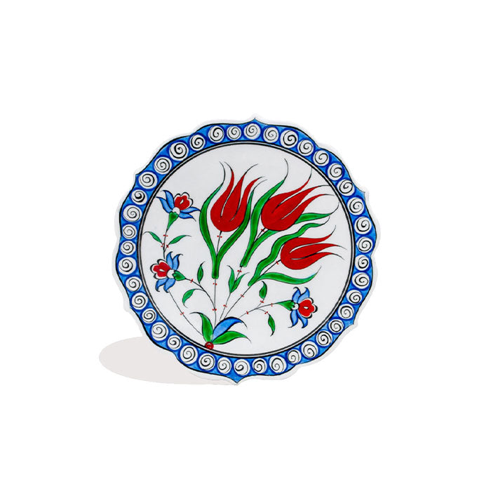 iznik çini tabak lale desen