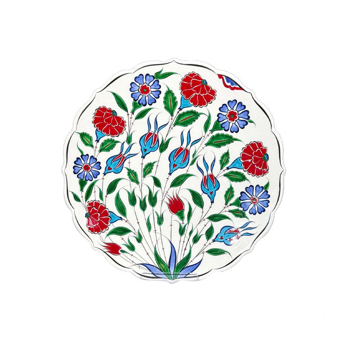 Turkish Ceramic Plate – Iznik Rose Design 