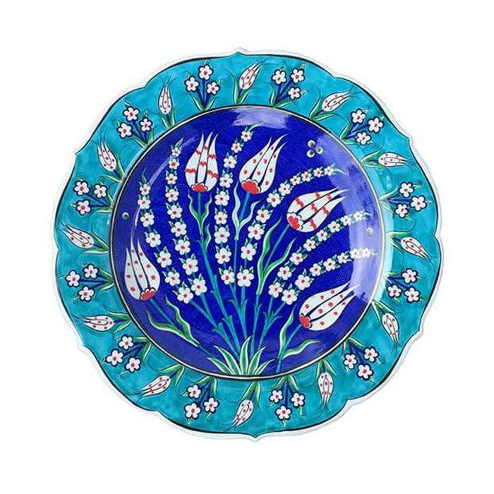 Decorative plate with floral design on a white background