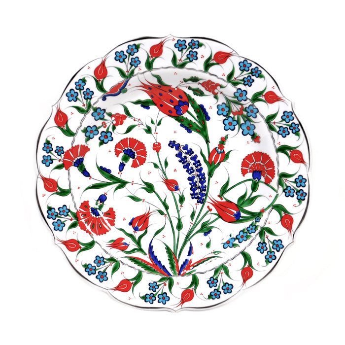Decorative plate with floral pattern on a white background