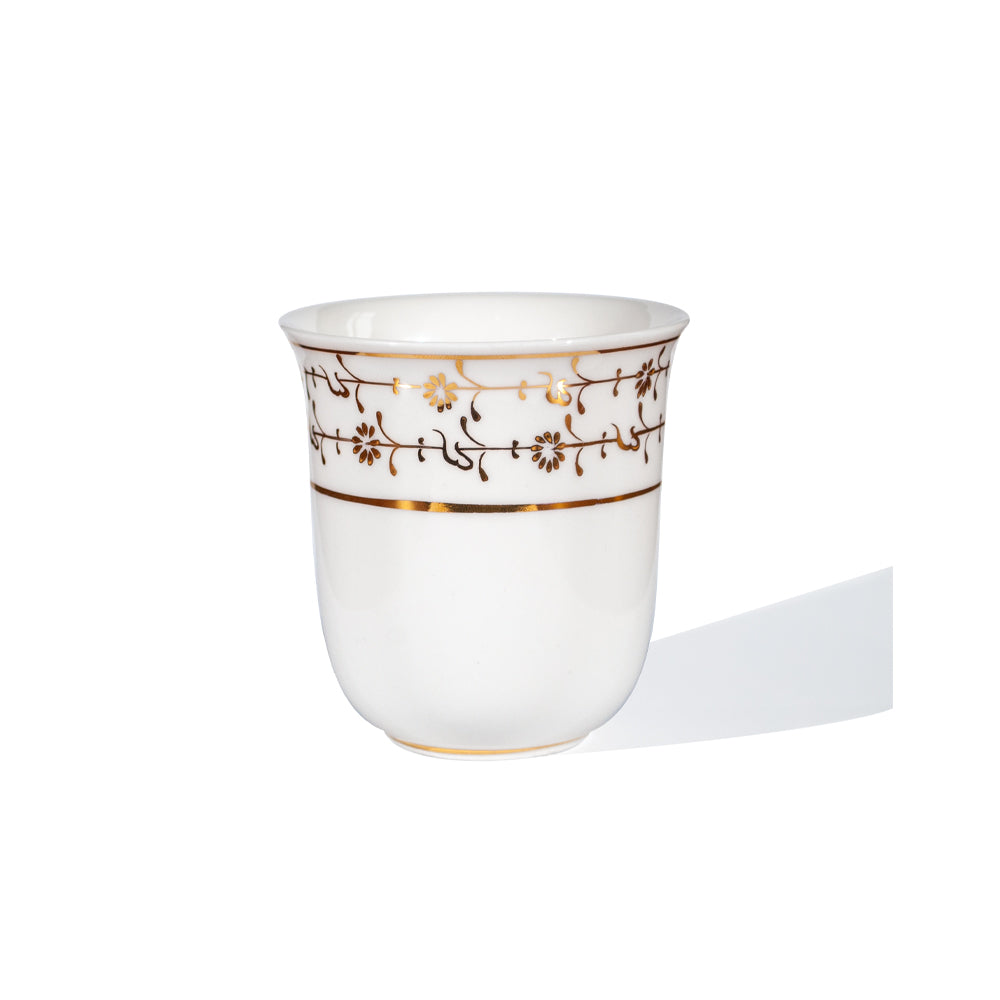 Gold Hand-Decorated Porcelain Cup – Iznik Halic Pattern