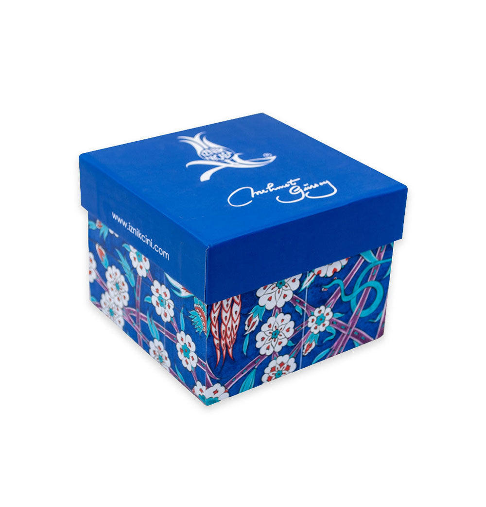 Iznik Bowls | Turquoise Chintamani Pattern Set of 4 – Ø 11 cm