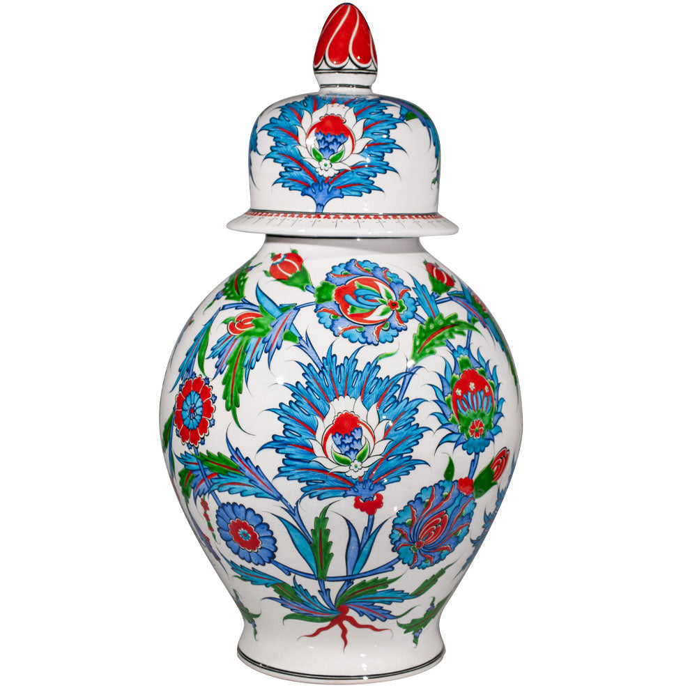 Iznik Ceramic Jar Design with Floral