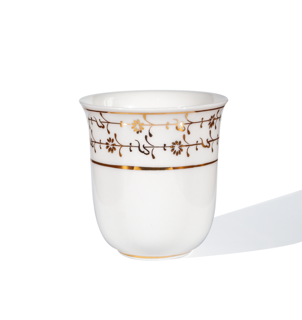 Gold Hand-Decorated Porcelain Cup – Iznik Halic Pattern