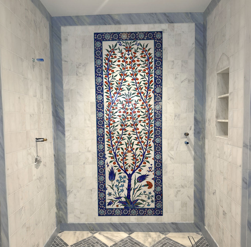 Iznik Tile Panel Plum Tree