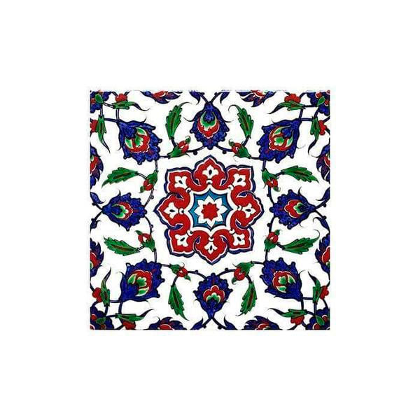 Iznik tile Flowers and Saz Leaves