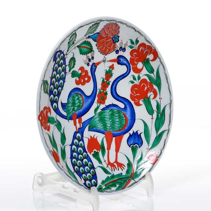 Iznik Plate Peacock Design