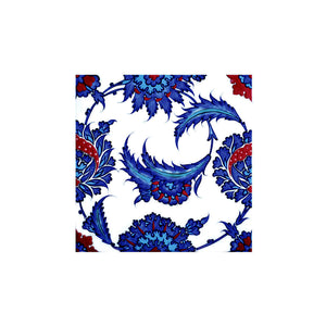 Iznik Tile with Saz Rosettes and Lotus Palmettes
