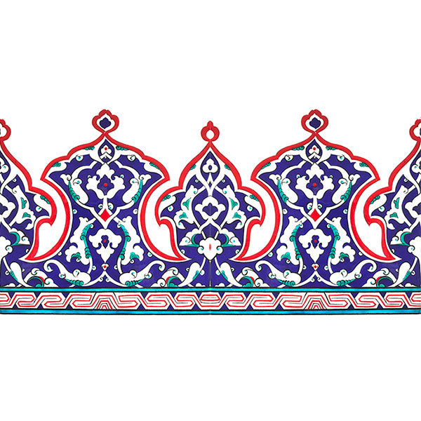 iznik tile palmette pattern detail