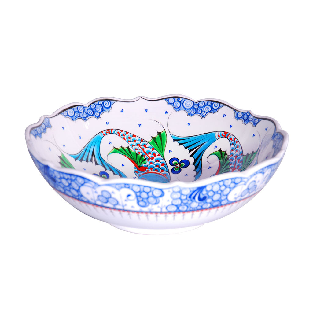 Iznik bowl decorated with fishes and chintemani pattern