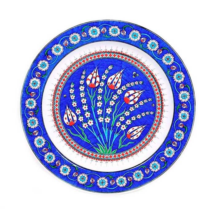  Iznik Plate Penc Flowers With Tulips