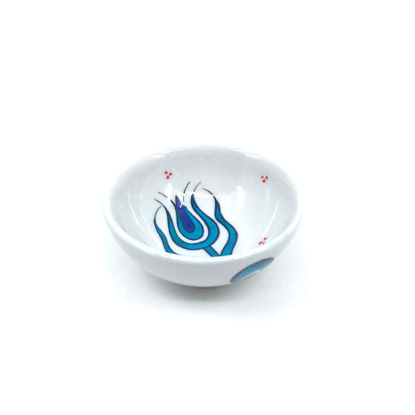 Iznik sauce bowl design with turquoise tulip