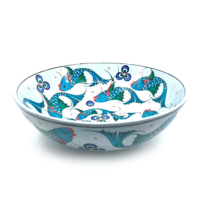 Fish design iznik ceramic salad bowl