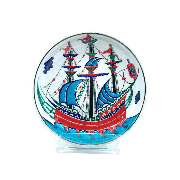 Iznik Deep Plate Ship Pattern