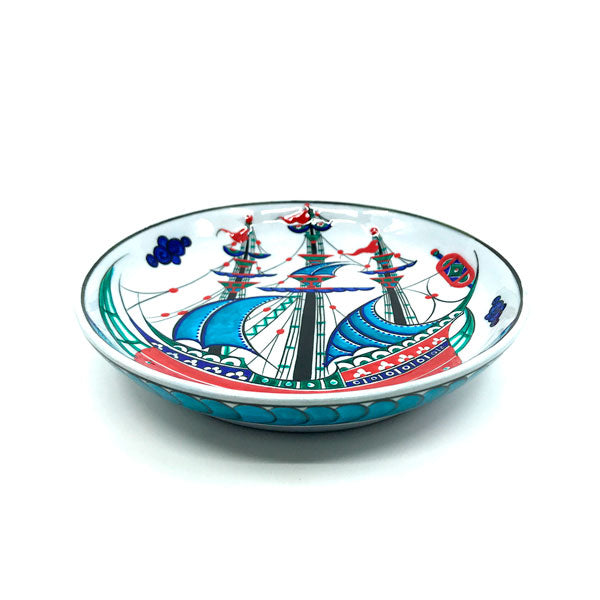 Iznik Deep Plate Ship Pattern