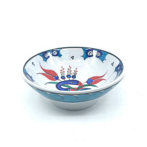 Iznik bowl with a stylized peacock design