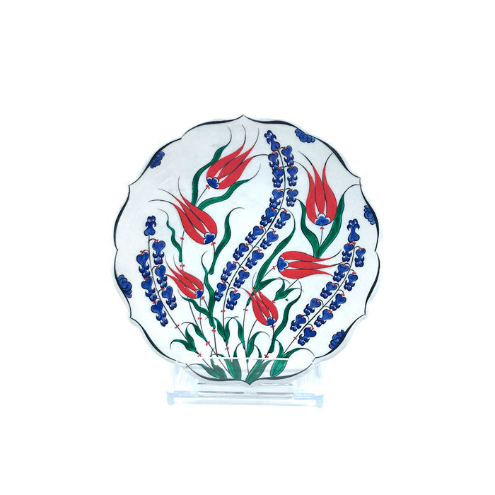 iznik plate red tulips and hyacinths