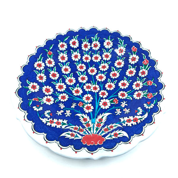 Iznik Plate Tree of Life Blue Ground detail