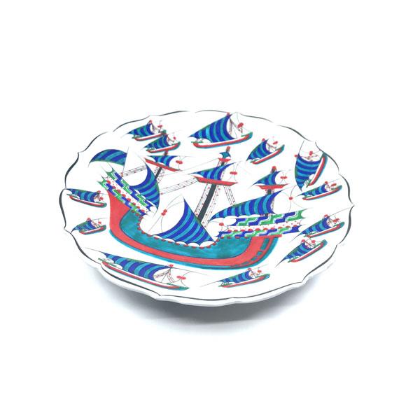 Iznik Plate Ottoman Galleon Pattern