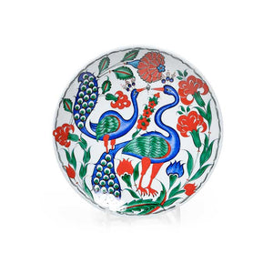 Iznik Plate Beautiful Peacock Design