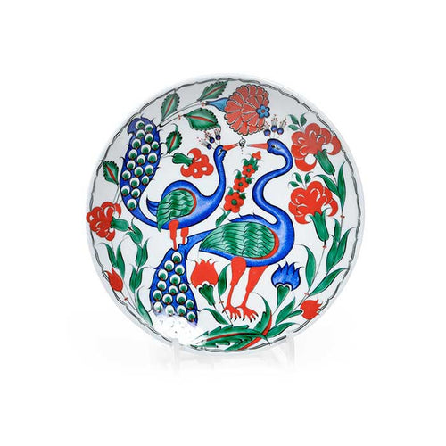 Iznik Plate Beautiful Peacock Design