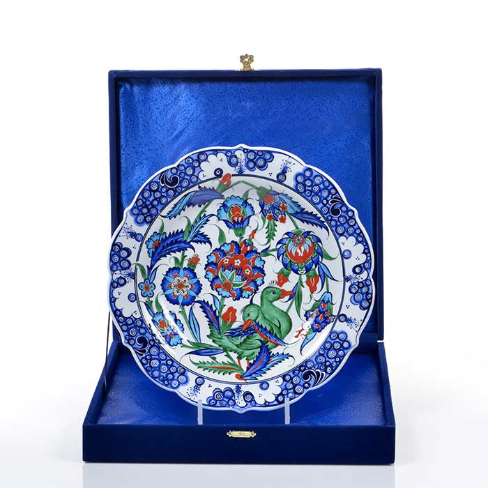 Iznik Plate Floral Pattersn with Duck Figure