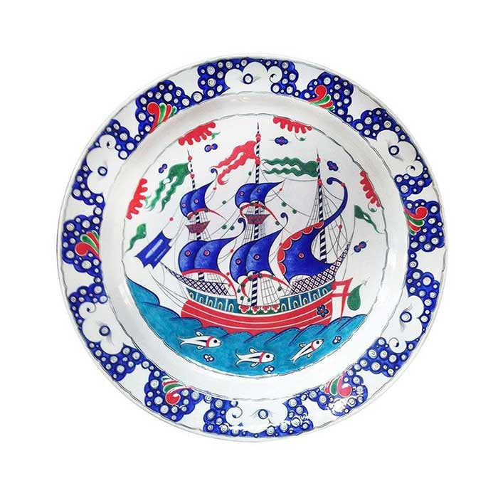Iznik Plate ottoman ship work