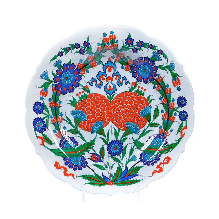 hand decorated iznik plate pomegranate flowers 