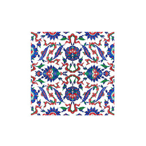 Iznik Tile with Floral and Cloud Design detail