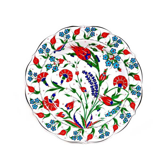 Iznik Plate Hyacinth Tulip and Carnation Motifs