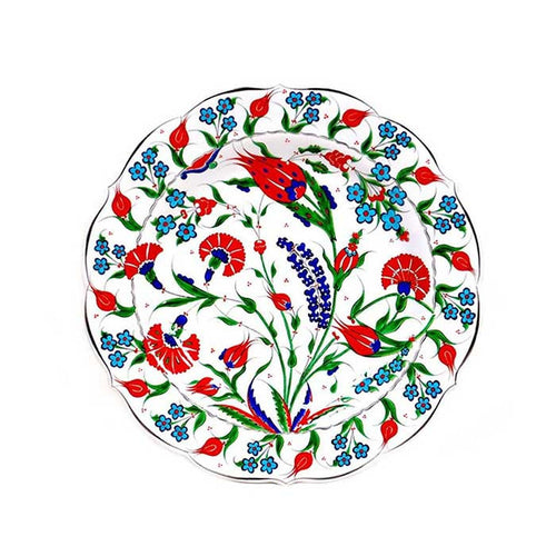 Iznik Plate Hyacinth Tulip and Carnation Motifs