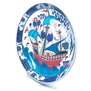 Iznik collection plate sailing-ship