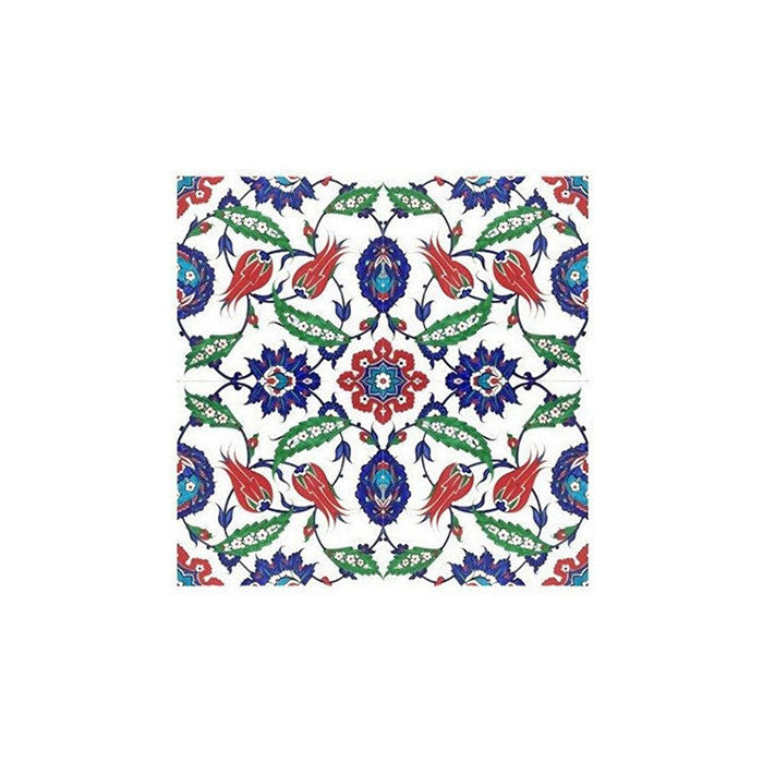 Iznik Tile Lotus and Saz Palmettes