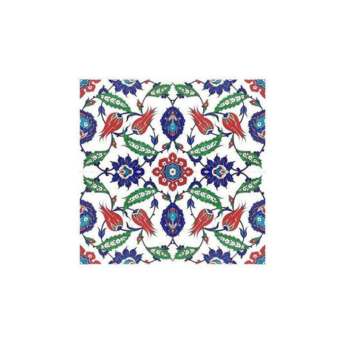 Iznik Tile Lotus and Saz Palmettes