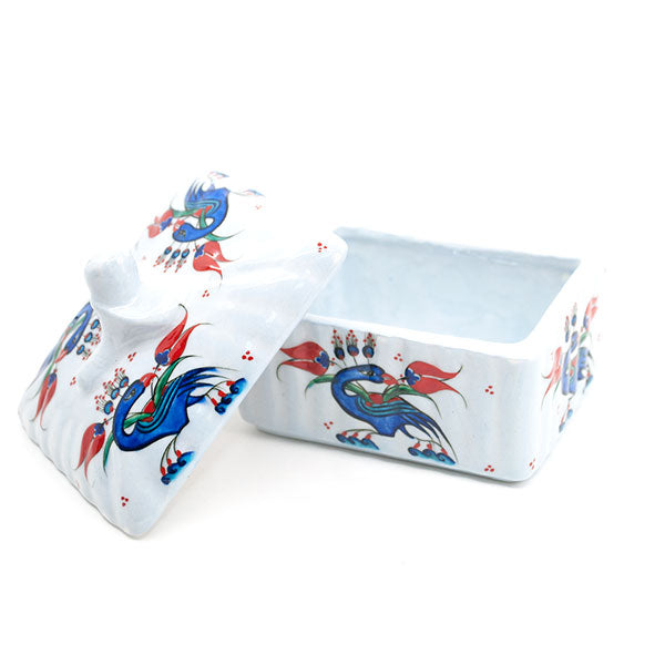 Peacock pattern iznik sugar bowl