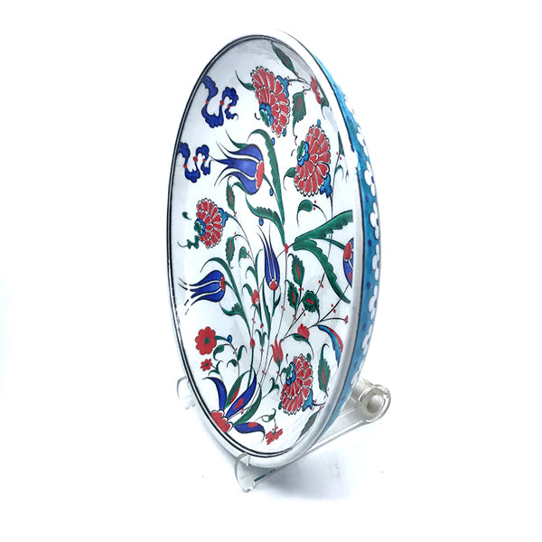 Iznik deep plate with rose lily tulip 