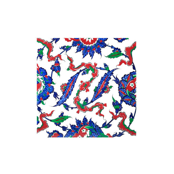 Iznik Tile with Floral and Cloud Design