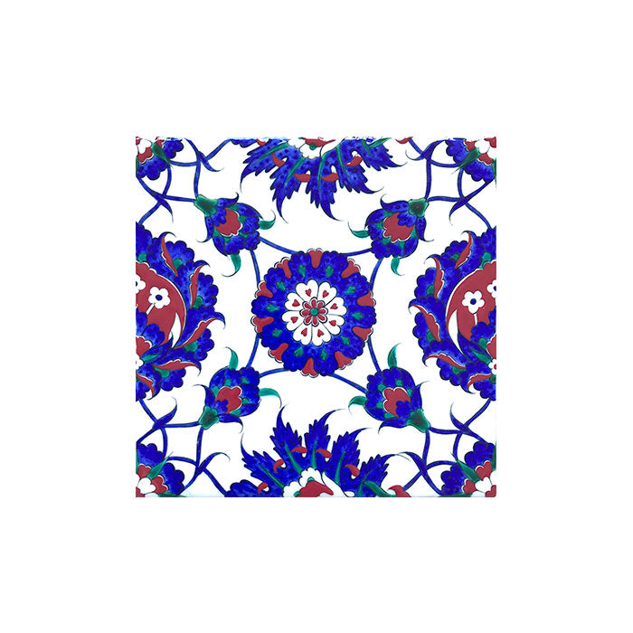 iznik tile with Floral and Rosette Design