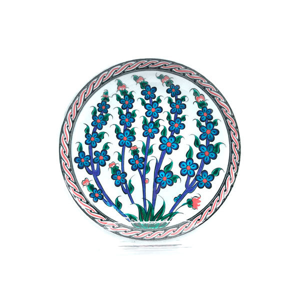 Iznik plate designed with turquoise flowers