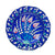 Iznik dish decorated with tulips on cobalt blue ground