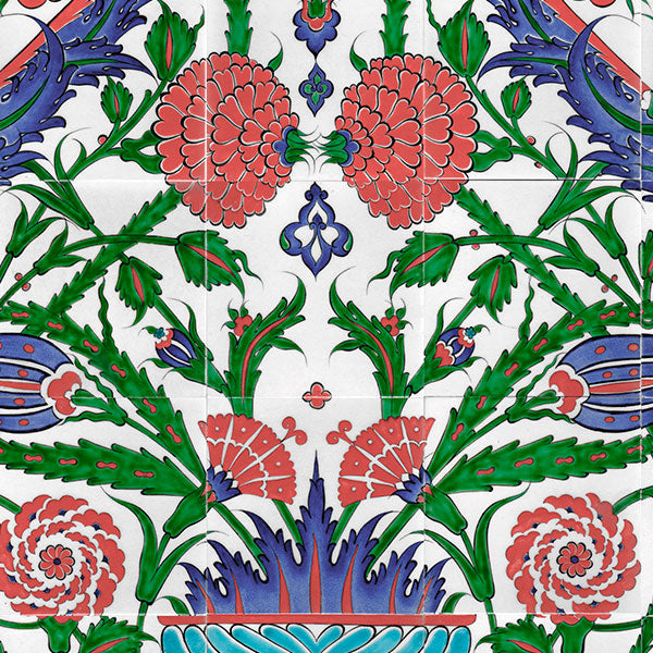 Iznik Tile Panel Stylized Rose 