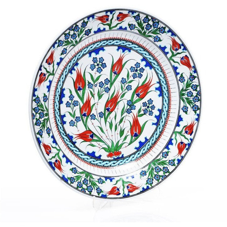 Iznik Plate Tulips With Penc Flowers