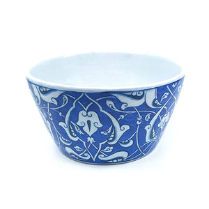 Iznik ceramic high bowl blue-white rumi pattern