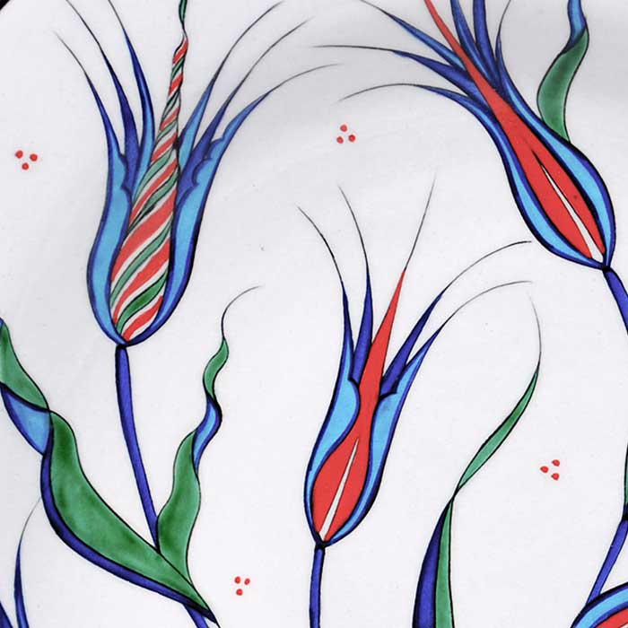 iznik pottery plate tulips design